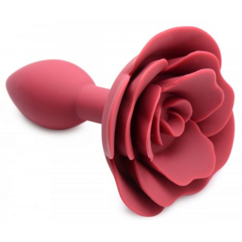 Master Series Plug Bijou Silicone Booty Blum avec Rose 7.5 x 3cm